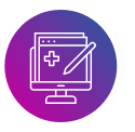 Computer and pen icon