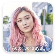 Headshot of Jackie, actor portrayal